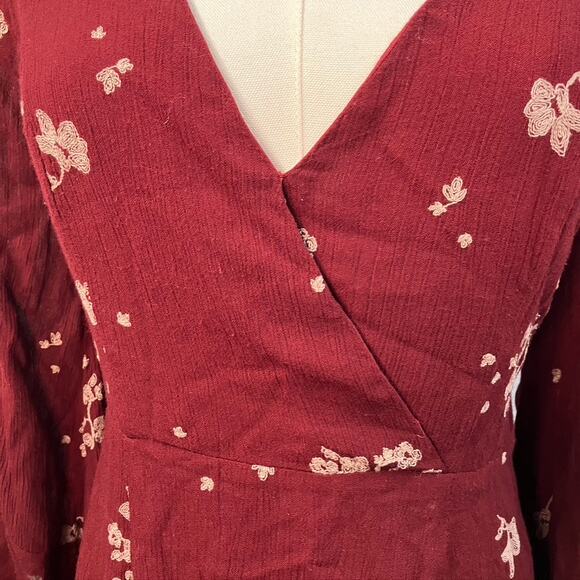 Free People Jasmine Floral Embroidered Mini dress 4 boho fairy As seen on TV - Picture 3 of 14